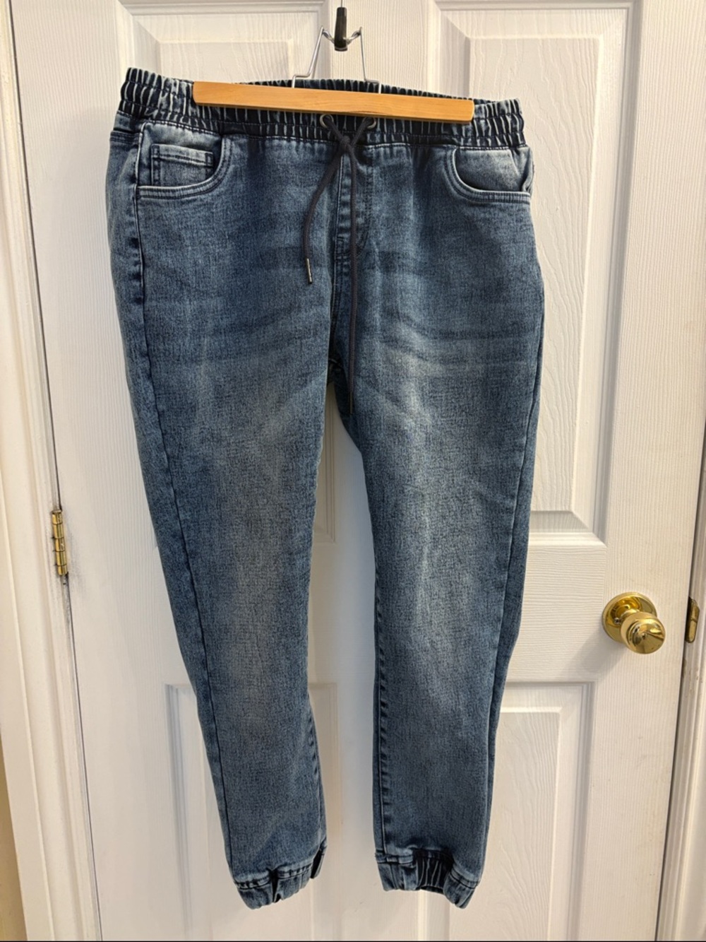 Bluenotes Dark Blue Elastic Waist Denim Joggers